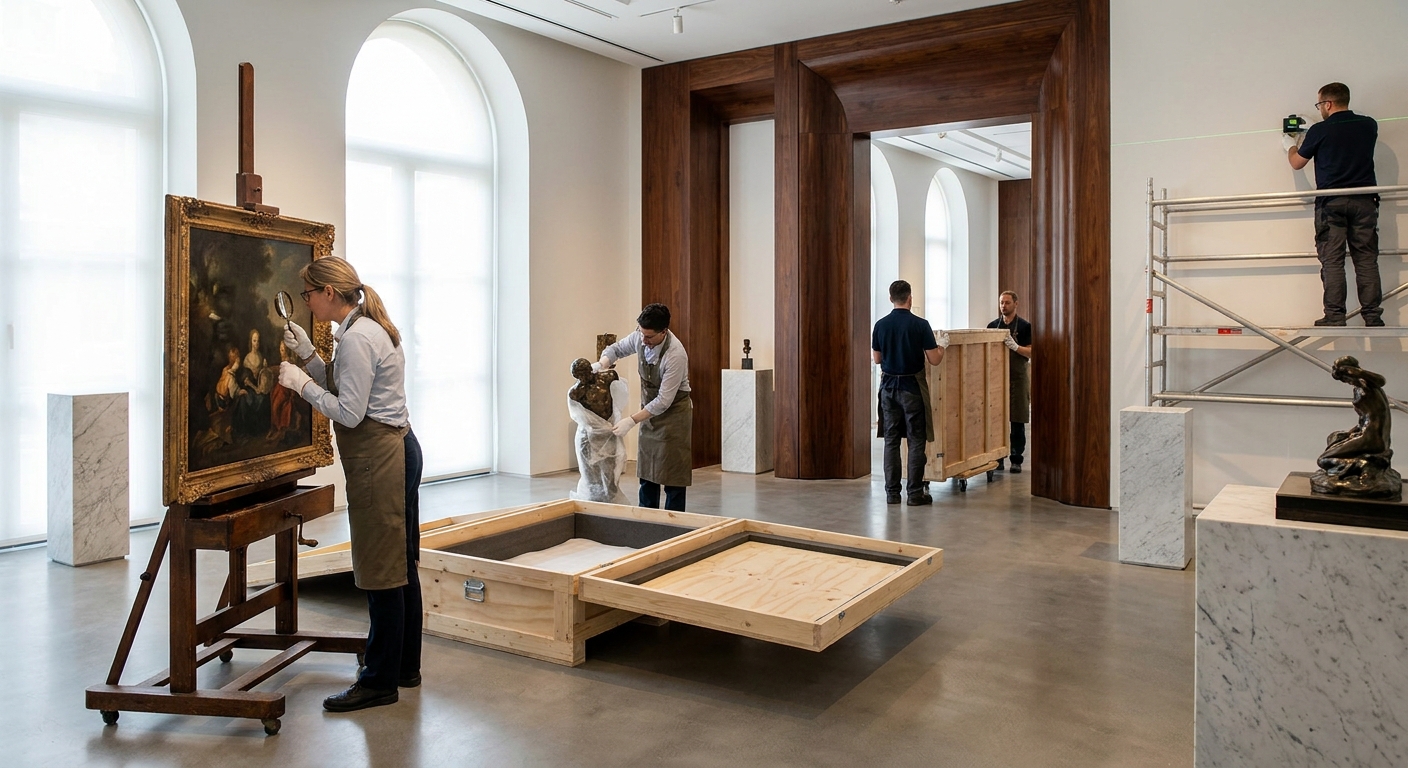 Preparar Obra para Exposición: Embalaje, Transporte y Montaje Profesional