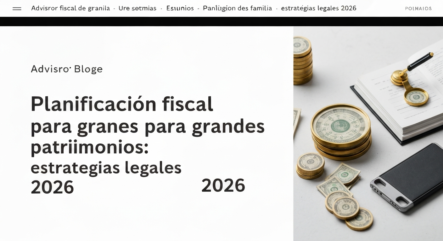 Planificación fiscal para grandes patrimonios: estrategias legales 2026
